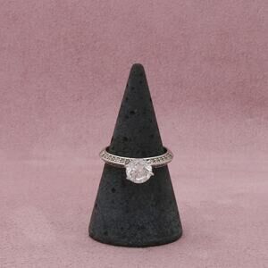 victoria wieck sterling silver round-cut cz engagement ring size 7
